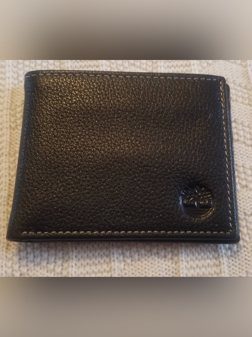 Timberland Black Pebbled Leather Men's Bifold Wallet
